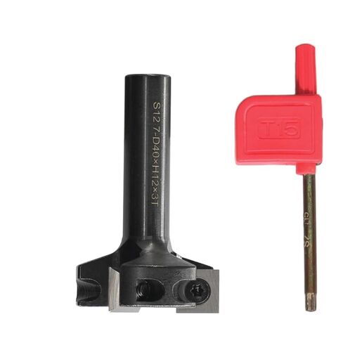 1/2inch Shank Router Bit 40mm Cut Diameter Slab Surfacing Wood Flattening Milling Cutter 3-Wing Planer Bit Replaceable Inserts(Blades 12x12x2.2mm) in Saudi Arabia