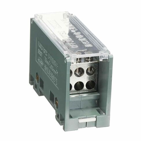 MECCANIXITY 1 in 1 Out Rail Terminal Blocks, 690V 100A Connectors Power Distribution Block with Flame-Retardant Housing for Power Distribution Cabinets 18mm Width 6-2AWG Gauge in Saudi Arabia