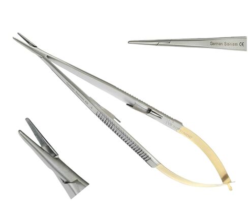 حامل إبرة صغيرة TC Castroviejo مستقيم 7 بوصات أدوات طب الأسنان الجراحية من الفولاذ المقاوم للصدأ الألماني in Kuwait