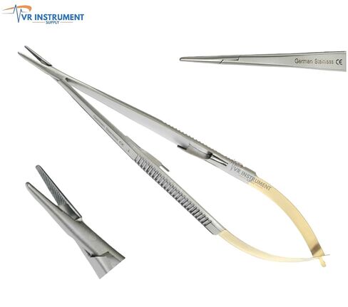 حامل إبرة صغيرة TC Castroviejo مستقيم 7 بوصات أدوات طب الأسنان الجراحية من الفولاذ المقاوم للصدأ الألماني in Kuwait