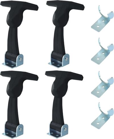 قطعتان من غطاء المحرك المطاطي المصنوع من الفولاذ المقاوم للصدأ، ومزالج سحب مرنة بمقبض على شكل حرف T، ومشبك مطاطي مع دعامة لخزانة الأدوات، وغطاء محرك السيارة، وملحقات نظام القفل in Kuwait