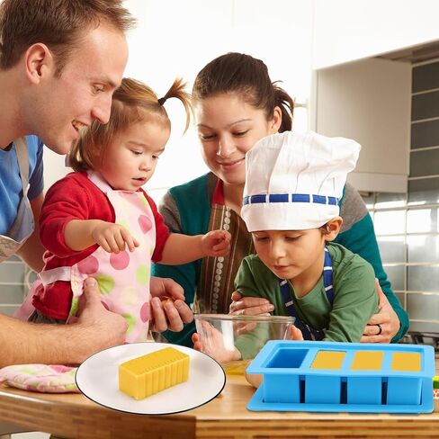 2PCS Butter Silicone Mold with Lid, Non-Stick Butter Mold Tray with Measurements, Butter stick molds with butter paddles for Making Butter for Chocolate Making and Homemade Cakes Baking (Blue&Purple) in Kuwait