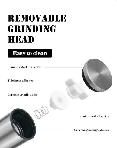 مجموعة مطحنة ملح وفلفل صغيرة، مطاحن هزازة ملح خشنة وناعمة قابلة للتعديل، أدوات توابل صغيرة محمولة للسفر [بدون محتوى التوابل] in Kuwait