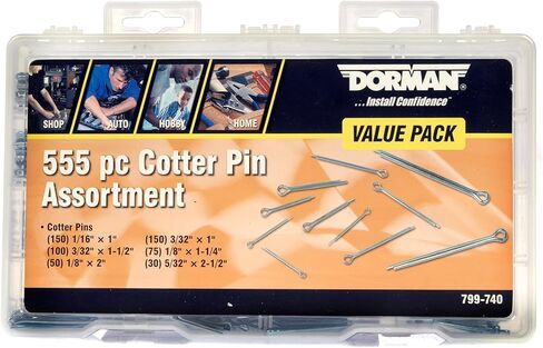 Dorman 799-740 Cotter Pin Value Pack - 6 Sku's - 555 قطعة تناسب الجميع in Saudi Arabia