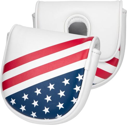 Putter Covers fits DF3 Putters, Mallet Putter Headcover Magnetic,Classic/Patriotism Leather Putter Cover Headcover, Golf Gifts for Men Women Golfer in Saudi Arabia