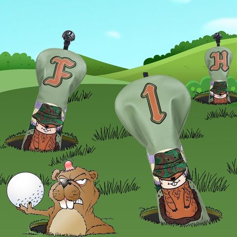 BIG TEETH Groundhog Driver Headcover Funny Gopher Driver Head Cover for 460cc Club, Woodland Golf Head Covers for Woods and Driver Pu Leather in Saudi Arabia