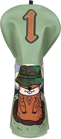 BIG TEETH Groundhog Driver Headcover Funny Gopher Driver Head Cover for 460cc Club, Woodland Golf Head Covers for Woods and Driver Pu Leather in Saudi Arabia