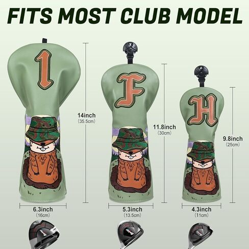 BIG TEETH Groundhog Driver Headcover Funny Gopher Driver Head Cover for 460cc Club, Woodland Golf Head Covers for Woods and Driver Pu Leather in Saudi Arabia
