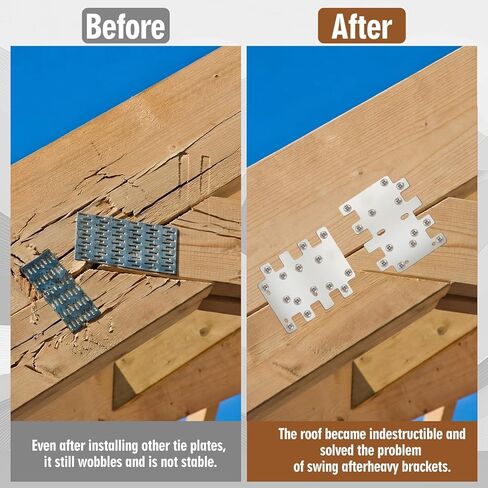 Shimeyao 100 Pcs 3 x 4-1/4-inch Lateral Tie Plate Hot Dip Galvanized Steel Stabilize and Reinforce Wooden Structures, Compatible with 2x2 and 4x4 Timbers, Strengthening Beam Column Connections in Saudi Arabia