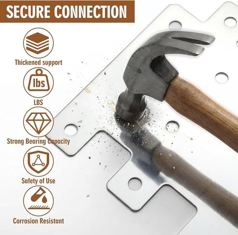 Shimeyao 100 Pcs 3 x 4-1/4-inch Lateral Tie Plate Hot Dip Galvanized Steel Stabilize and Reinforce Wooden Structures, Compatible with 2x2 and 4x4 Timbers, Strengthening Beam Column Connections in Saudi Arabia