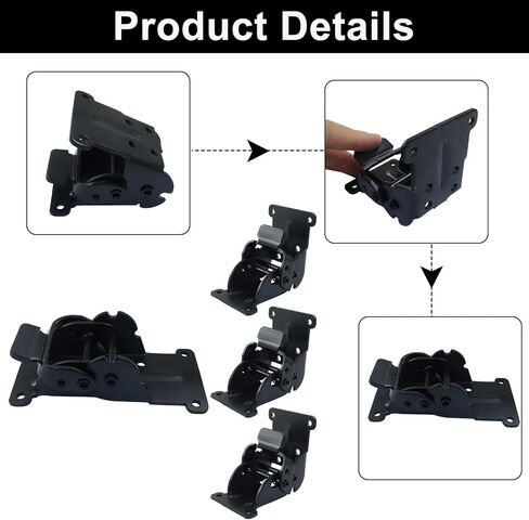 4 Pcs 180 Degree Self-Locking Brackets, Folding Hinges Adjustable Support, Non-Slip Pads Leg Fittings for Table, Bed and Desk Legs in Saudi Arabia