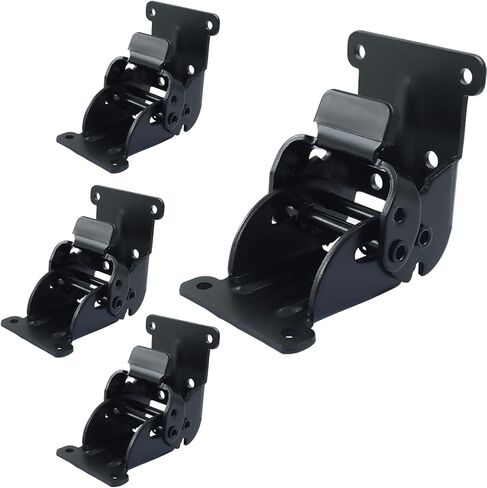 4 Pcs 180 Degree Self-Locking Brackets, Folding Hinges Adjustable Support, Non-Slip Pads Leg Fittings for Table, Bed and Desk Legs in Saudi Arabia