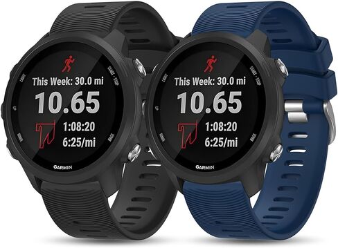 2 Pack for Garmin Forerunner 245 Band, Forerunner 55 Band, 20mm Soft Silicone Wristand Strap for Garmin Forerunner 645 in Saudi Arabia