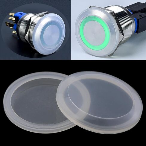 Heyous 10PCS Metal Pushbutton Switch Waterproof Cap Transparent Silicone Protective Covers Waterproof Ultra Thin Button Leather Cover Protector Suitable for Flat Buttons with 22mm Mounting Hole in Saudi Arabia