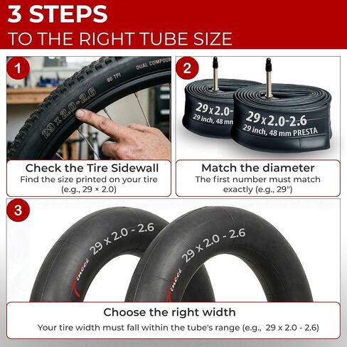 Fincci 29 x 2.1/2.2/2.3/2.35/2.4/2.5/2.6 Inch Bike Inner Tube – 48mm Presta or Schrader Valve – Butyl Rubber – Fits Mountain & Hybrid Bikes – Pack of 2 in Saudi Arabia