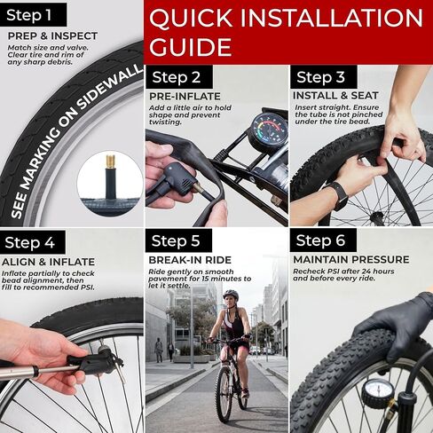 Fincci 29 x 2.1/2.2/2.3/2.35/2.4/2.5/2.6 Inch Bike Inner Tube – 48mm Presta or Schrader Valve – Butyl Rubber – Fits Mountain & Hybrid Bikes – Pack of 2 in Saudi Arabia
