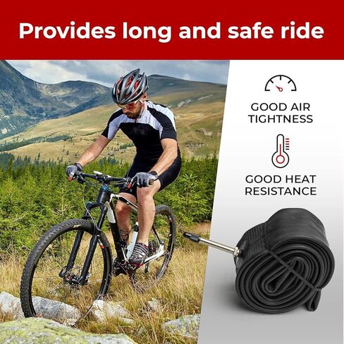 Fincci 29 x 2.1/2.2/2.3/2.35/2.4/2.5/2.6 Inch Bike Inner Tube – 48mm Presta or Schrader Valve – Butyl Rubber – Fits Mountain & Hybrid Bikes – Pack of 2 in Saudi Arabia