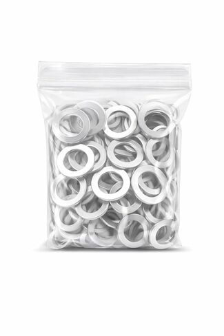Aluminum Sealing Washers M14 x 20 x 1.5mm – 50 Pack – Metric Crush Washers for Oil Drain Plug & Automotive Use in Saudi Arabia