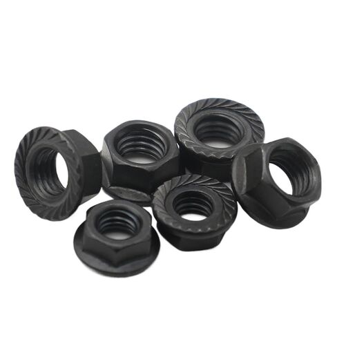 2-50pcs M2 .5 M3 M4 M5 M6 M8 M10 M12 M16 Black Carbon Steel Hex Flange Nuts – Anti-Loosening Fasteners for Machinery Auto DIY(M4 x50pcs) in Saudi Arabia