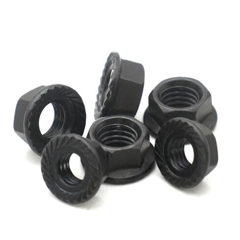 2-50pcs M2 .5 M3 M4 M5 M6 M8 M10 M12 M16 Black Carbon Steel Hex Flange Nuts – Anti-Loosening Fasteners for Machinery Auto DIY(M4 x50pcs) in Saudi Arabia