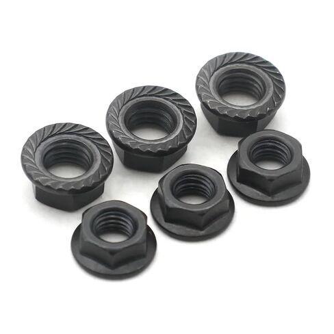2-50pcs M2 .5 M3 M4 M5 M6 M8 M10 M12 M16 Black Carbon Steel Hex Flange Nuts – Anti-Loosening Fasteners for Machinery Auto DIY(M4 x50pcs) in Saudi Arabia