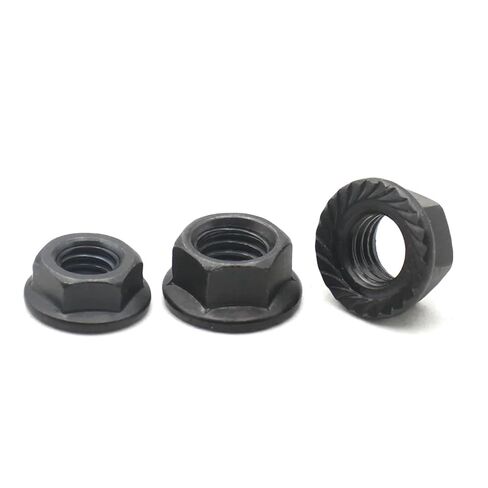 2-50pcs M2 .5 M3 M4 M5 M6 M8 M10 M12 M16 Black Carbon Steel Hex Flange Nuts – Anti-Loosening Fasteners for Machinery Auto DIY(M4 x50pcs) in Saudi Arabia
