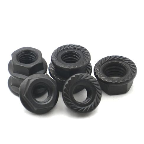 2-50pcs M2 .5 M3 M4 M5 M6 M8 M10 M12 M16 Black Carbon Steel Hex Flange Nuts – Anti-Loosening Fasteners for Machinery Auto DIY(M4 x50pcs) in Saudi Arabia