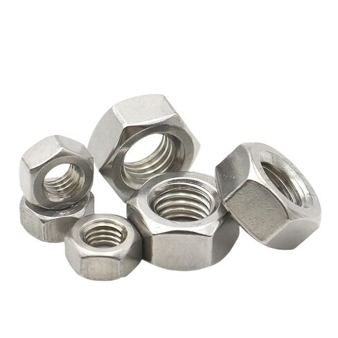 304 الفولاذ المقاوم للصدأ 1/2/5/10/20/25/50 قطعة M1 .2 .4 .6 M2 .5 M3 M4 M5 M6 M8 M10-M36 صواميل سداسية DIN934 متري (M27 × 1 قطعة) in Kuwait