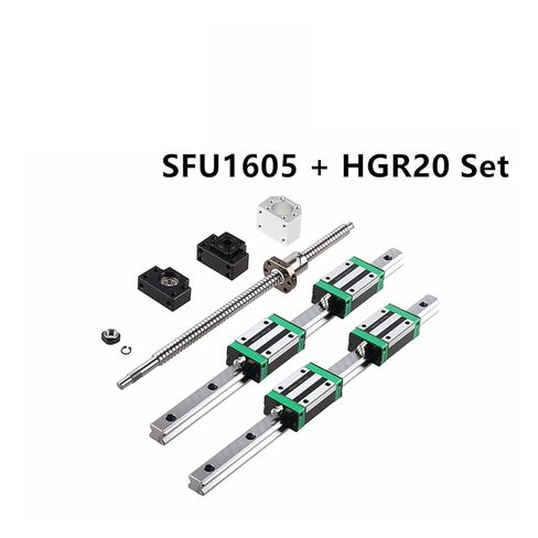 HGR20 Square Linear Guide 2 Sets HGR20 + HGH20CA + SFU1605 Ball Screw Lead 5mm + BKBF12 + nut housing CNC Linear Actuator(HGR20-400 1605-450) in Saudi Arabia