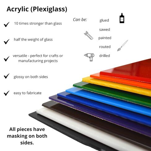 BuyPlastic 2037 Yellow Solid Colored Acrylic Plexiglass Sheet, Choose Size and Thickness, 1/8" x 24" x 36", Plastic Plexi Glass for Crafts, Art, and More in Saudi Arabia