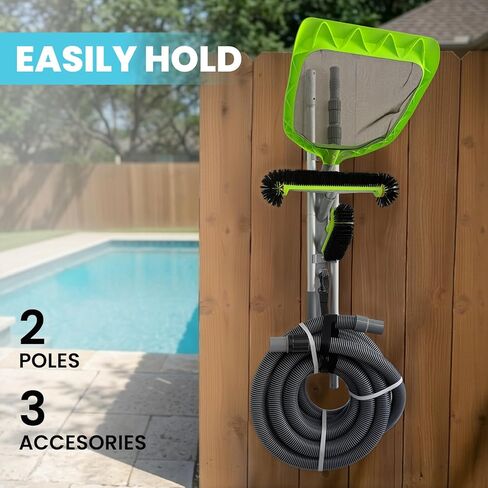 علاقة عمود حمام السباحة من سيبيتريل، خطافات للأعمدة | رف تخزين المعدات المثبت على الحائط والسياج مع خطافات وحزام، وحامل خرطوم لملحقات تنظيف حمام السباحة in Kuwait