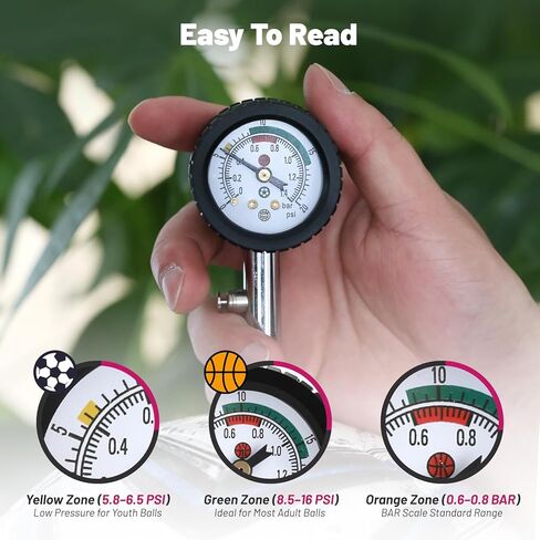 Ball Air Pressure Gauge, Portable Football Basketball Volleyball Pointer Pressure Gauge, Air Watch Test, Adjust The Pressure in Kuwait