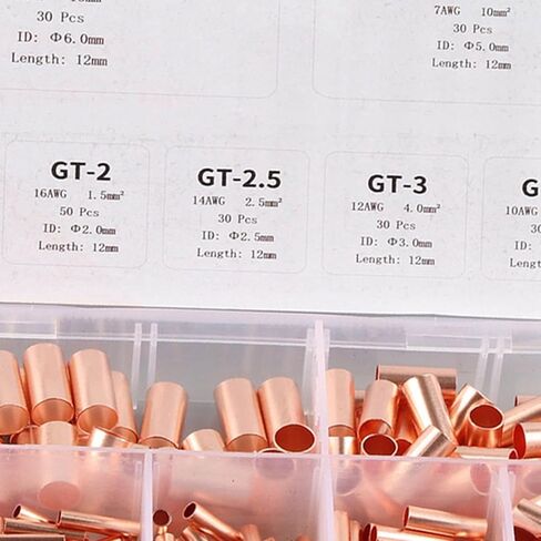 250Pcs Copper Tube Connector Kits Terminal Connecting Set Wire Hardware Supplies in Kuwait