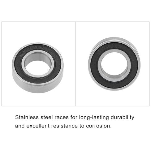METALLIXITY محامل كروية ذات أخدود عميق (S688-2RS، 8 مم × 16 مم × 5 مم) قطعتان، محامل صناعية مزدوجة الغلق من الفولاذ المقاوم للصدأ - للمحرك الصناعي الصغير in Kuwait