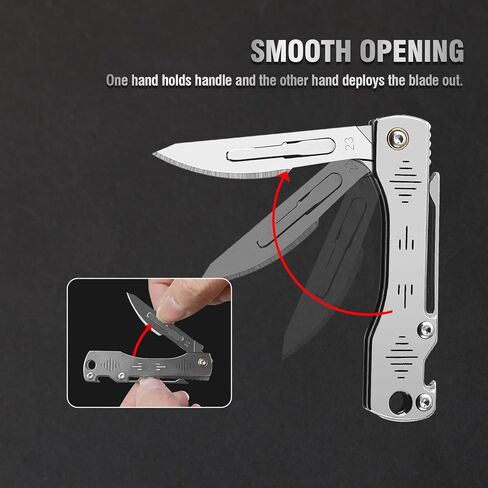 ITOKEY Folding Scalpel Knife, Scalpel Pocket Knife, Scalpels Surgical with 10pcs #23 Replaceable Razor Blades, Bottle Opener - Bread Lame Dough Scoring Tool, EDC Utility Knives, Small Keychain Knives for Men Outdoor Skinning in Saudi Arabia
