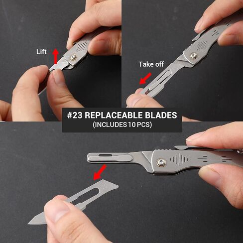 ITOKEY Folding Scalpel Knife, Scalpel Pocket Knife, Scalpels Surgical with 10pcs #23 Replaceable Razor Blades, Bottle Opener - Bread Lame Dough Scoring Tool, EDC Utility Knives, Small Keychain Knives for Men Outdoor Skinning in Saudi Arabia
