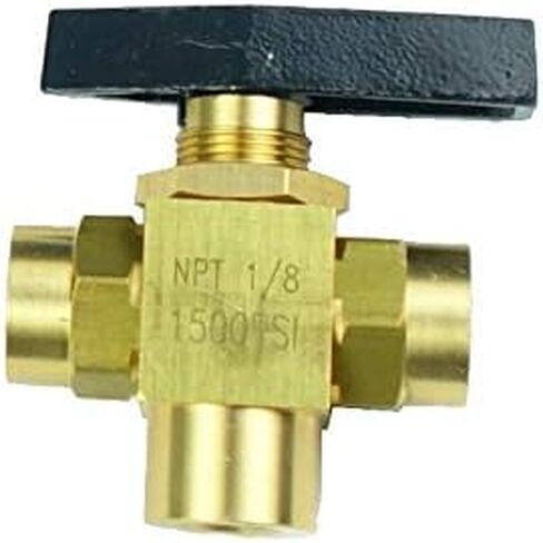 HongBoW أداة نحاسية 3 اتجاهات صمام كروي L منفذ لوحة مثبتة (1/8 "NPT) in Kuwait