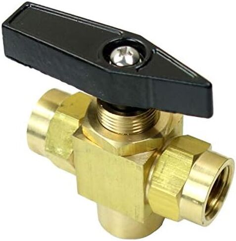 HongBoW أداة نحاسية 3 اتجاهات صمام كروي L منفذ لوحة مثبتة (1/8 "NPT) in Kuwait