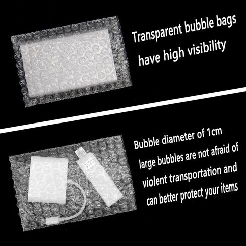 50 قطعة من أكياس الفقاعات، حقيبة صغيرة ملفوفة، أكياس فقاعات شفافة مقاس 10.16 سم × 15.24 سم، أكياس فقاعات واقية، أكياس مبطنة مزدوجة الجدران للحركة والشحن والتعبئة in Kuwait