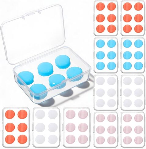 84 زوجًا من سدادات الأذن المصنوعة من السيليكون الناعم، سدادات أذن قابلة للتشكيل وقابلة لإعادة الاستخدام وعازلة للضوضاء مع حافظة للنوم والسباحة والشخير والدراسة، 4 ألوان in Kuwait