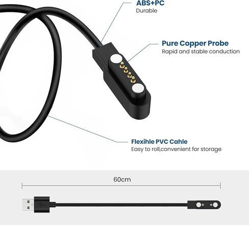 Compatible with GoPro Remote Charger, Replacement Magnetic USB Charging Cable for GoPro Smart Remote Charger (Black&Black) in Saudi Arabia