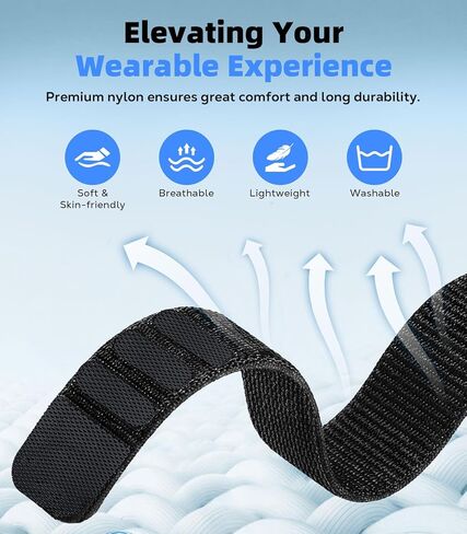 حزام رياضي من النايلون متوافق مع حزام Amazfit Helio، حزام ذراع قابل للتعديل لتتبع اللياقة البدنية Helio، حزام ذراع بديل قابل للتنفس للتدريب والجري in Kuwait