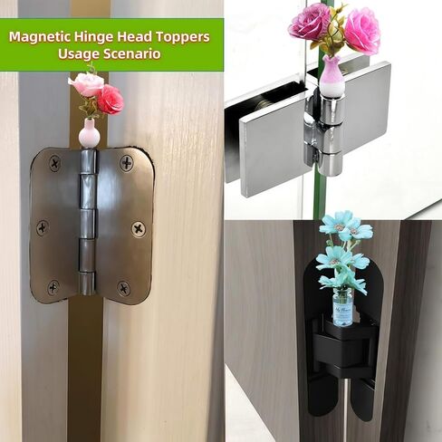Cute Mini Creative Flower Camellia,Chrysanthemum Hinge Heads Decorative Topper Set 3PCS, Home Decoration,Magnetic Hinge Head Toppers Door Hinge in Saudi Arabia