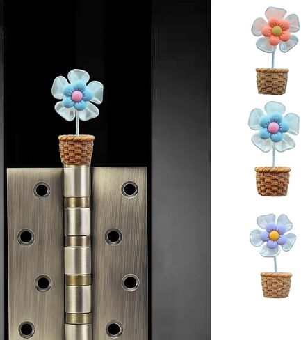 لطيف صغير الإبداعية زهرة خمس بتلات زهرة المفصلي رؤساء الزخرفية توبر مجموعة 3PCS، ديكور المنزل، المغناطيسي المفصلي رئيس القبعات العالية الباب المفصلي in Saudi Arabia