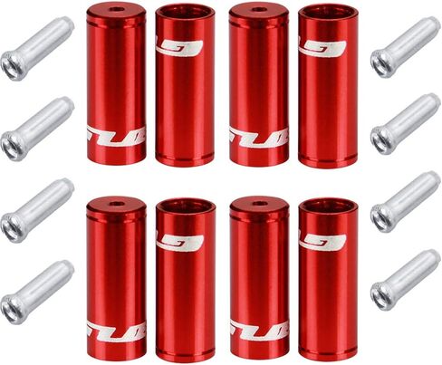 Jagwire Ferrule Housing Kit - 4mm 5mm and Cable Ends Included - Bicycle Brake and Shifter Ferrule Kit (9 Color Options) (Red) in Saudi Arabia