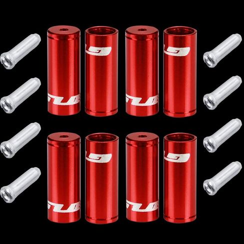 Jagwire Ferrule Housing Kit - 4mm 5mm and Cable Ends Included - Bicycle Brake and Shifter Ferrule Kit (9 Color Options) (Red) in Saudi Arabia