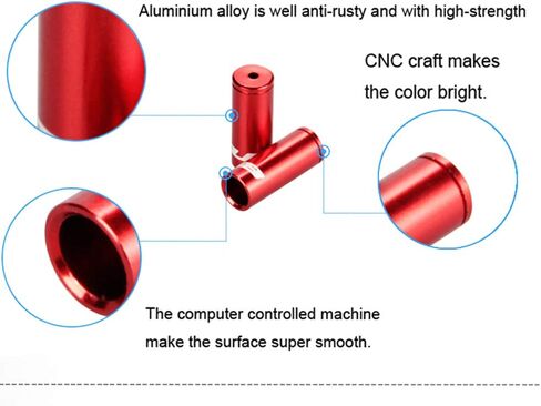 Jagwire Ferrule Housing Kit - 4mm 5mm and Cable Ends Included - Bicycle Brake and Shifter Ferrule Kit (9 Color Options) (Red) in Saudi Arabia