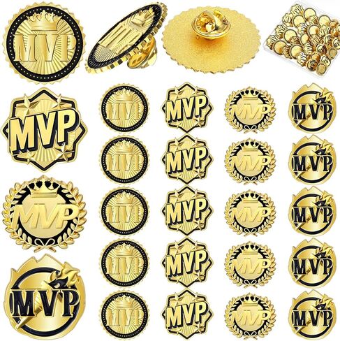 دبابيس الذهب MVP مع الفراشة Clasp & Clear Pox Champion Pins for Baseball Football Softball Basketball Cootball Award for Sport in Kuwait