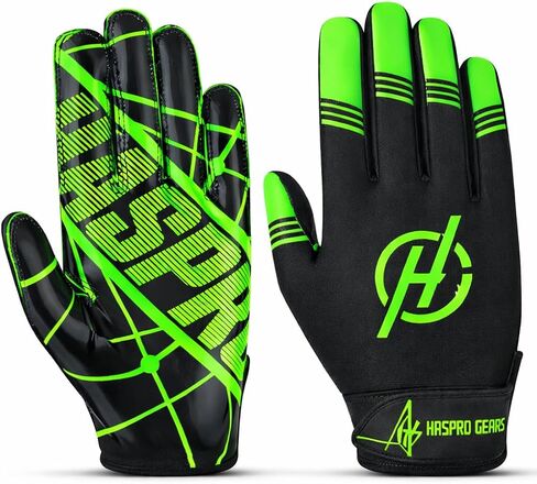 Youth Unisex American Football Gloves M/o Silicone Palm, Breathable Material with Hook & Loop in Flexible Fit in Saudi Arabia