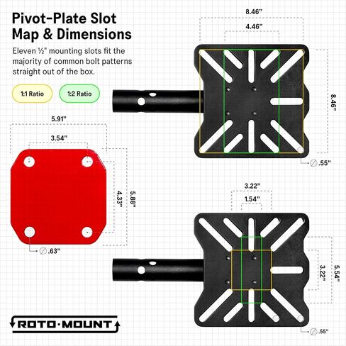 SST® Roto-Mount - حامل مقعد دوار 360 درجة للملاجم والمطاحن والشقوق - نظام أدوات سريع التحرير - أجهزة من الدرجة 8، وأنابيب DOM وفولاذ مقطوع بالليزر - مقاوم للطقس والتآكل in Kuwait
